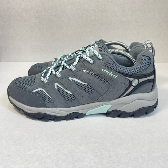 CloudVeil Expedition Trail Hiking Grey/ Aqua Shoe CoolMax Insoles; Women Size 11 - Picture 3 of 14